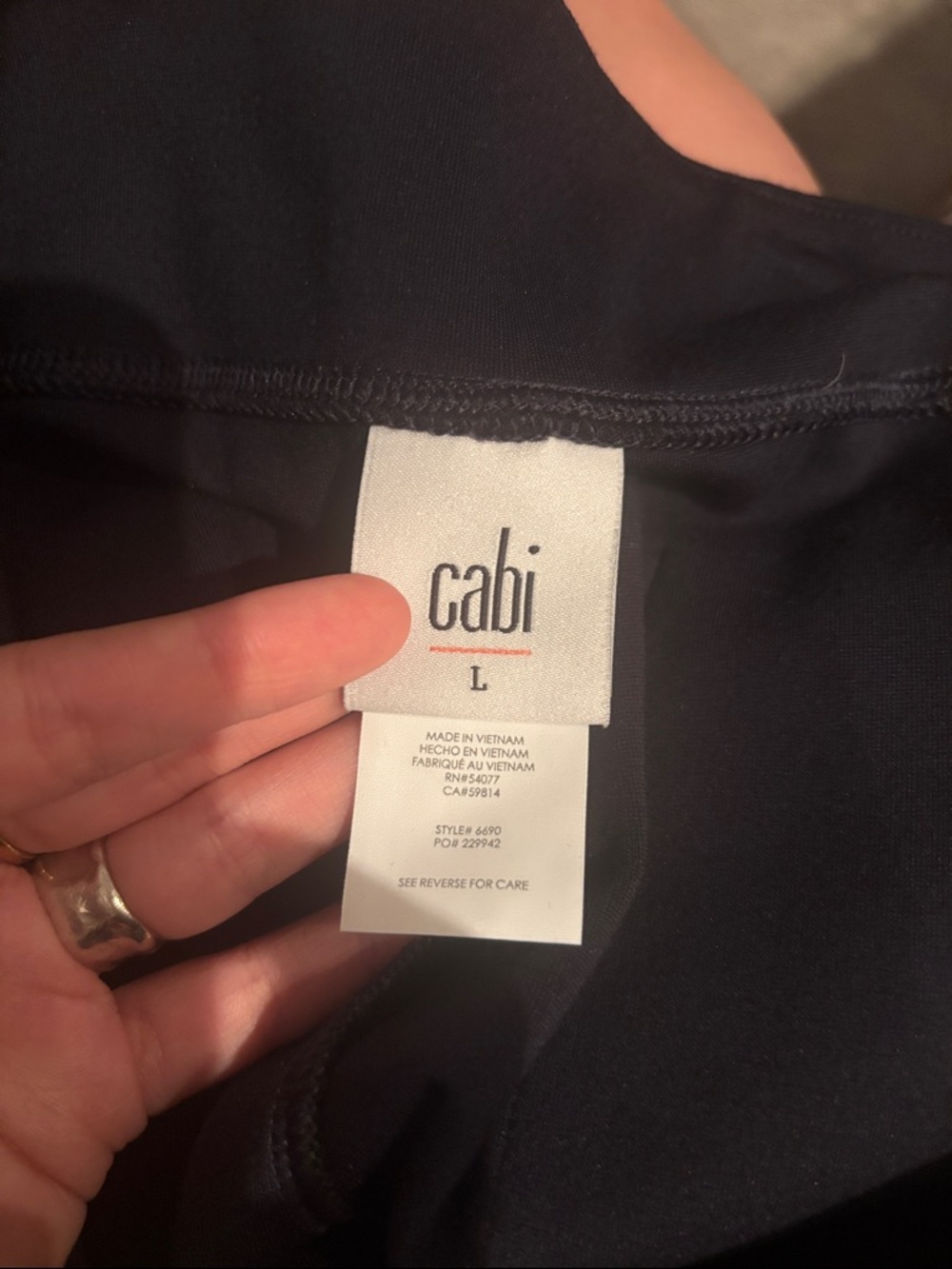 CAbi Tiki Slim Pants Classic Navy L 6690 Ponte Knit Blue Pull On Stretchy Pocket - Picture 8 of 10